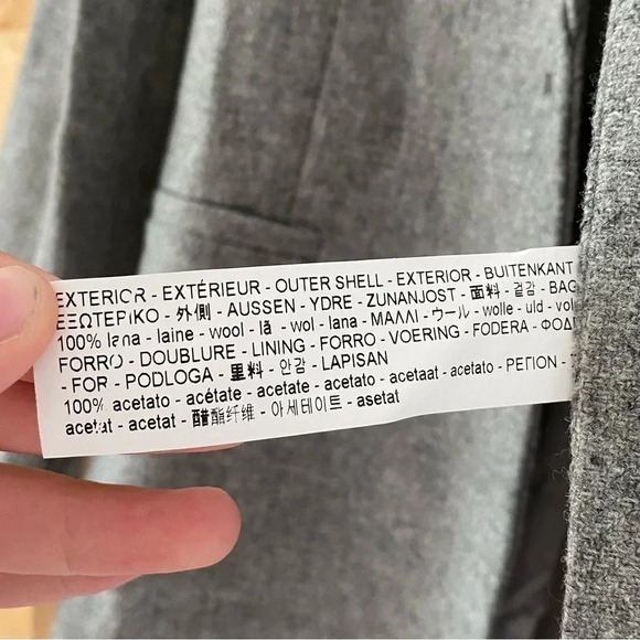 Grey Zara Lambswool Peacoat - Picture 7 of 9